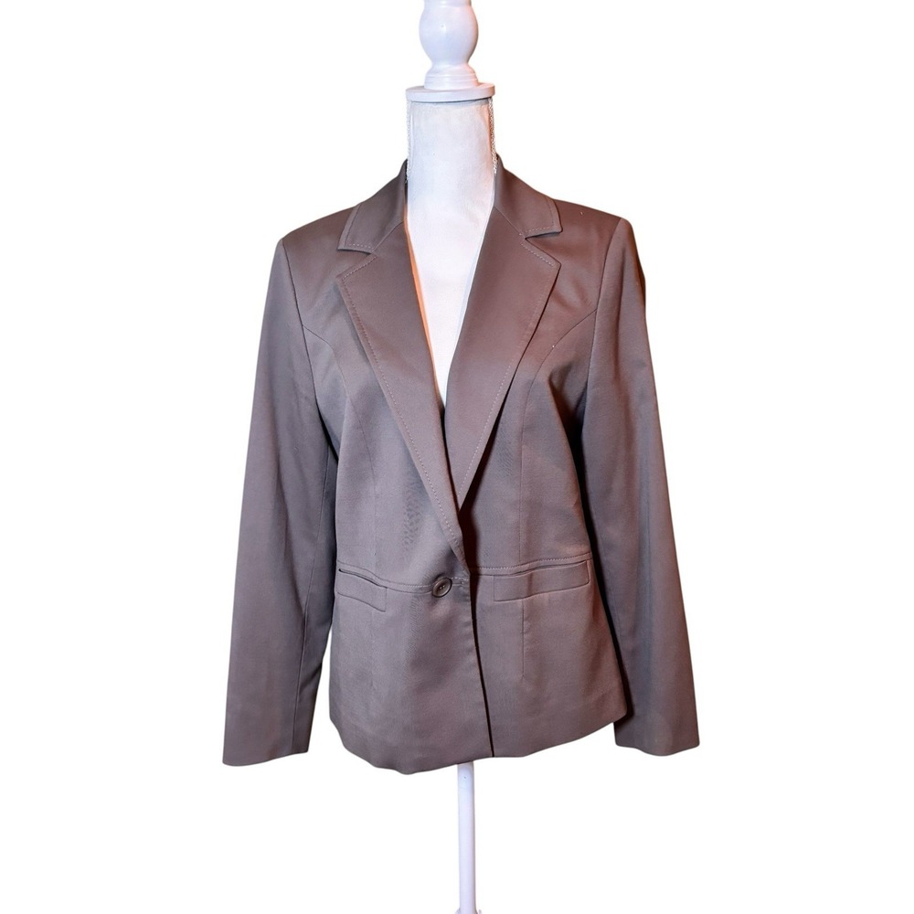 Pendleton Women's‎ Taupe Wool Blend Blazer Jacket Pleated Back Size 16 Career
